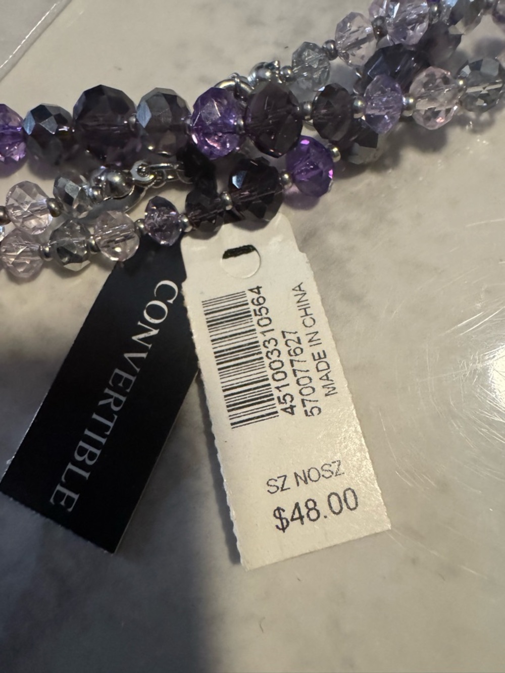 White House Black Market | 48” Convertible Crystal Beaded Necklace - Picture 6 of 8